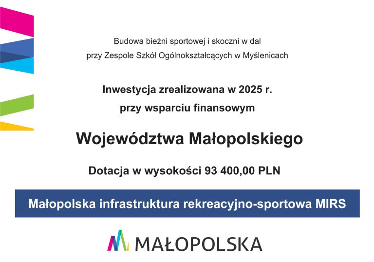 Budowa bieżni sportowej i skoczni w dal przy Zespole Szkół Ogólnokształcących w Myślenicach